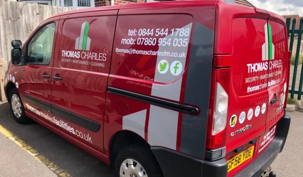 Citroen Dispatch Van graphics including Twiiter and Facebook logos